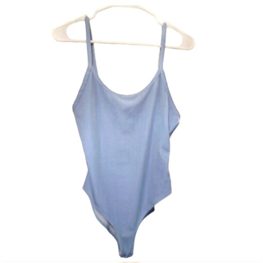 Forever 21 Blue Velvet Tank Top Leotard One Piece Size Medium